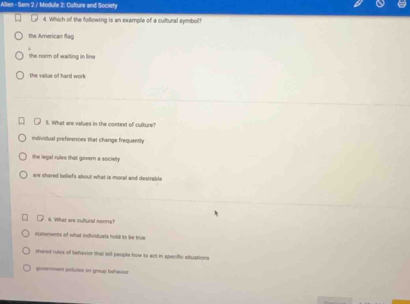 allen - sem 2 / module 2: culture and society 4. which of the following…