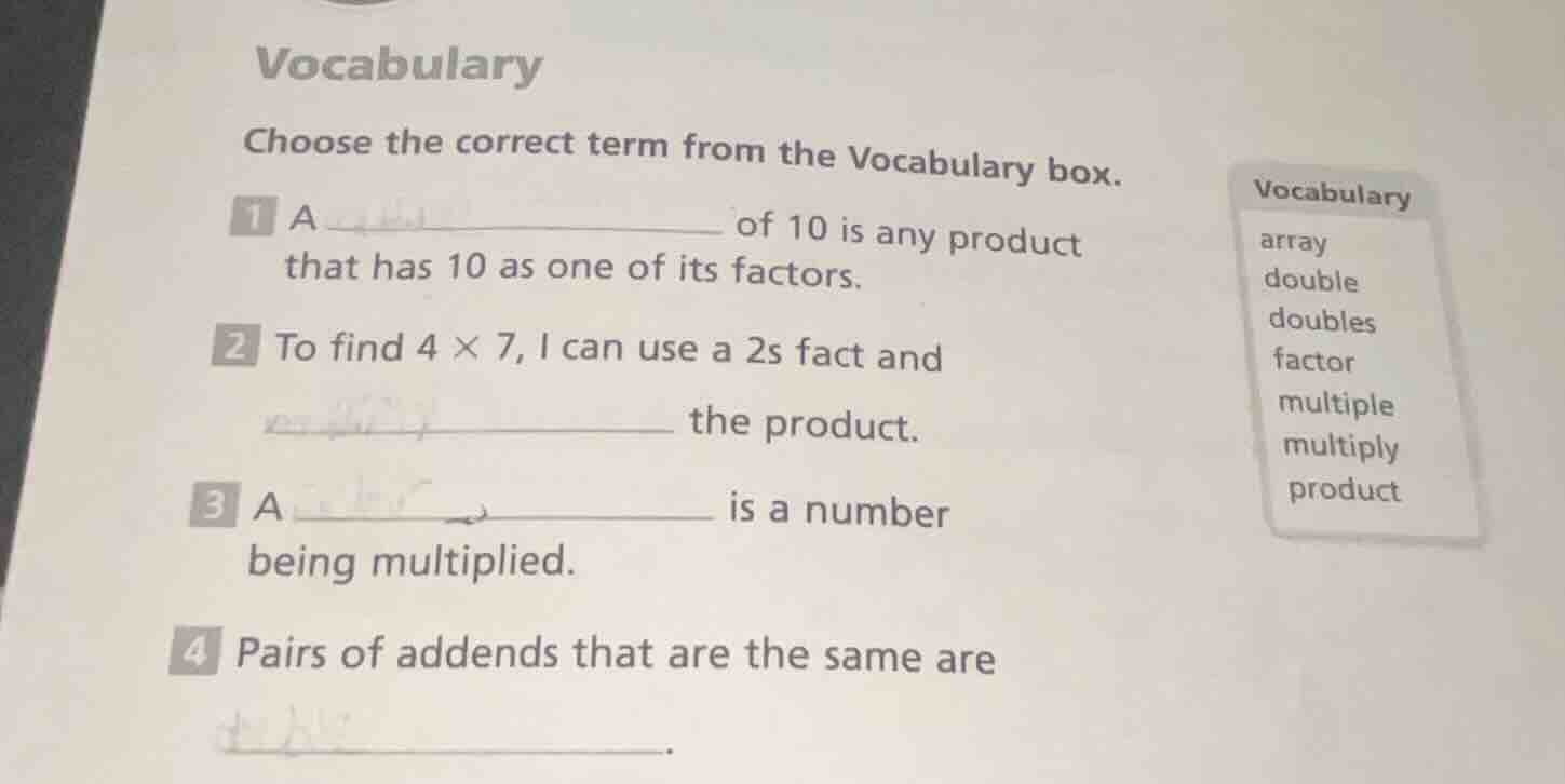 vocabulary choose the correct term from the vocabulary box. 1 a _______…