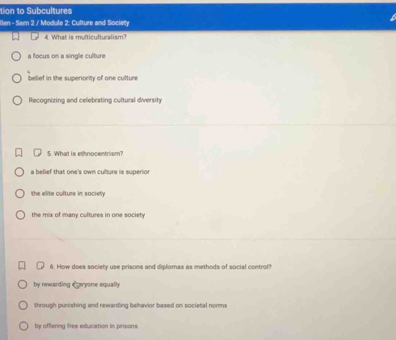 tion to subculturesllen - sem 2 / module 2 culture and society4. what i…