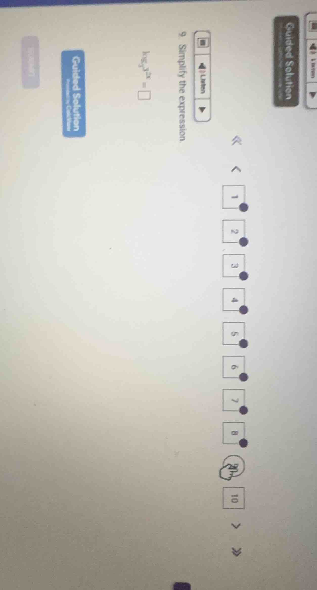 9. simplify the expression. $log_{3}3^{x}=\\square$