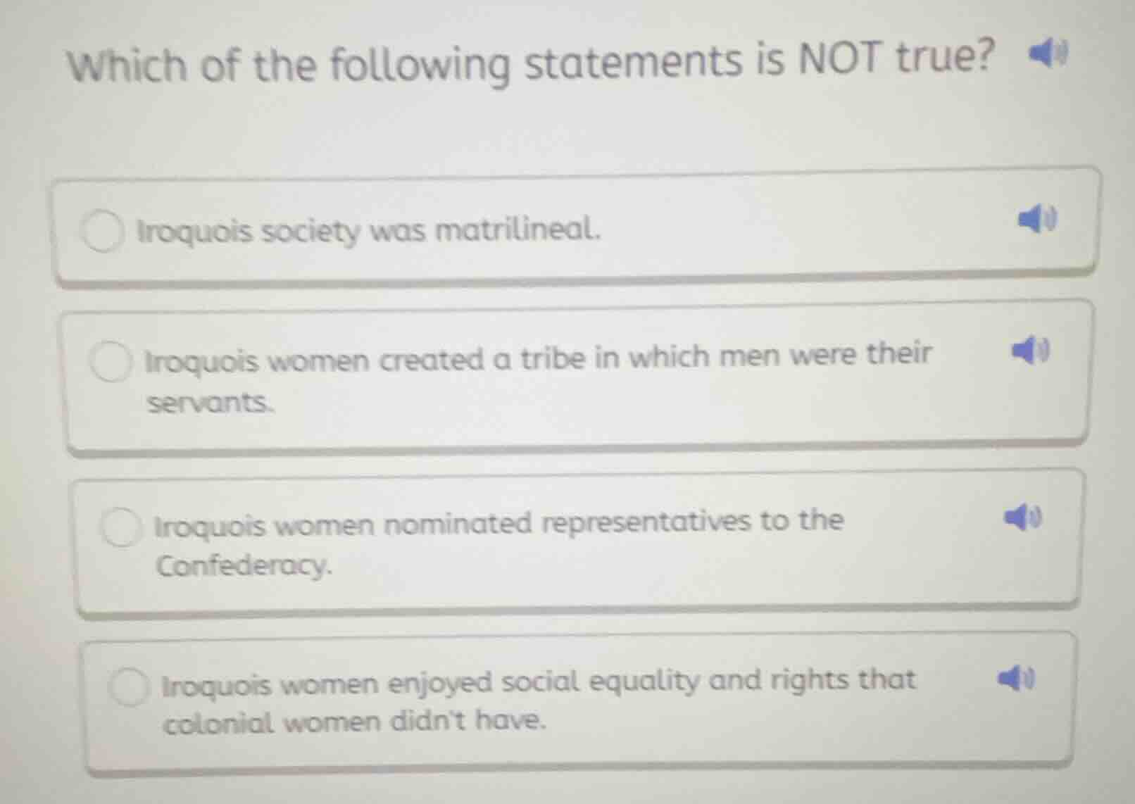 which of the following statements is not true? iroquois society was mat…