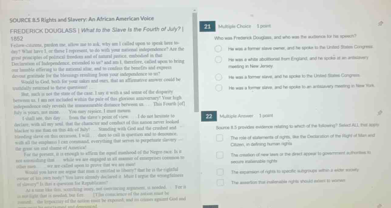 source 8.5 rights and slavery: an african american voice frederick doug…