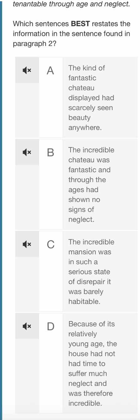 tenantable through age and neglect. which sentences best restates the i…