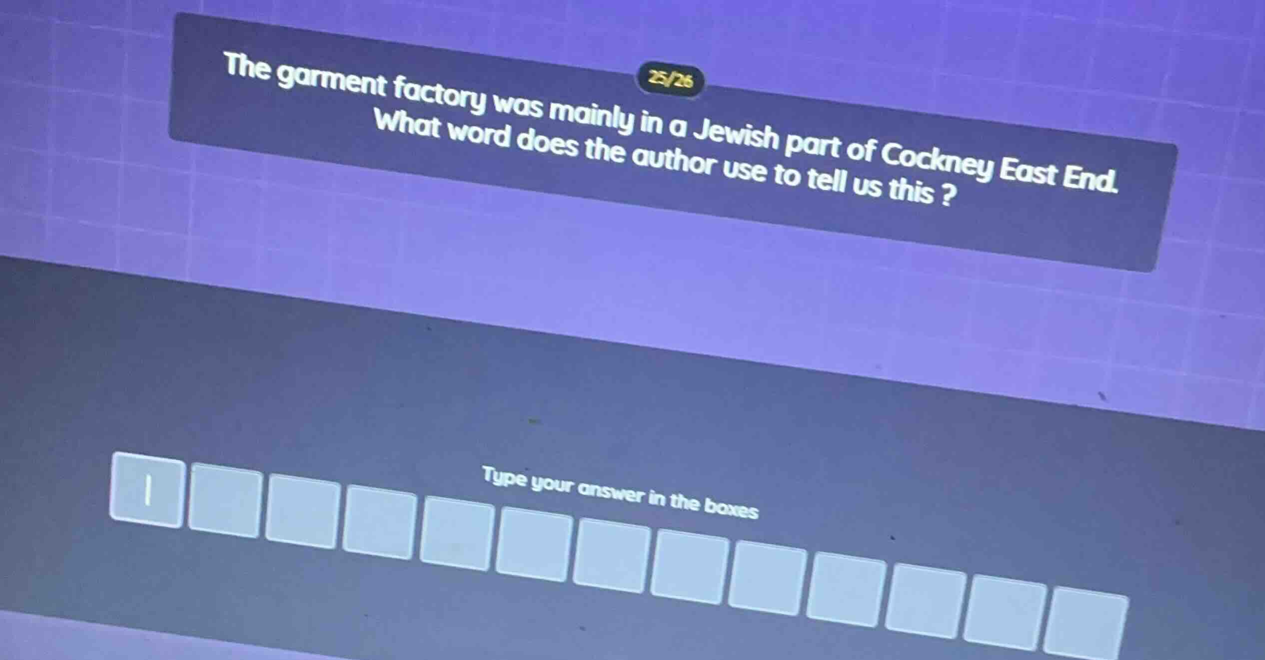 the garment factory was mainly in a jewish part of cockney east end. wh…