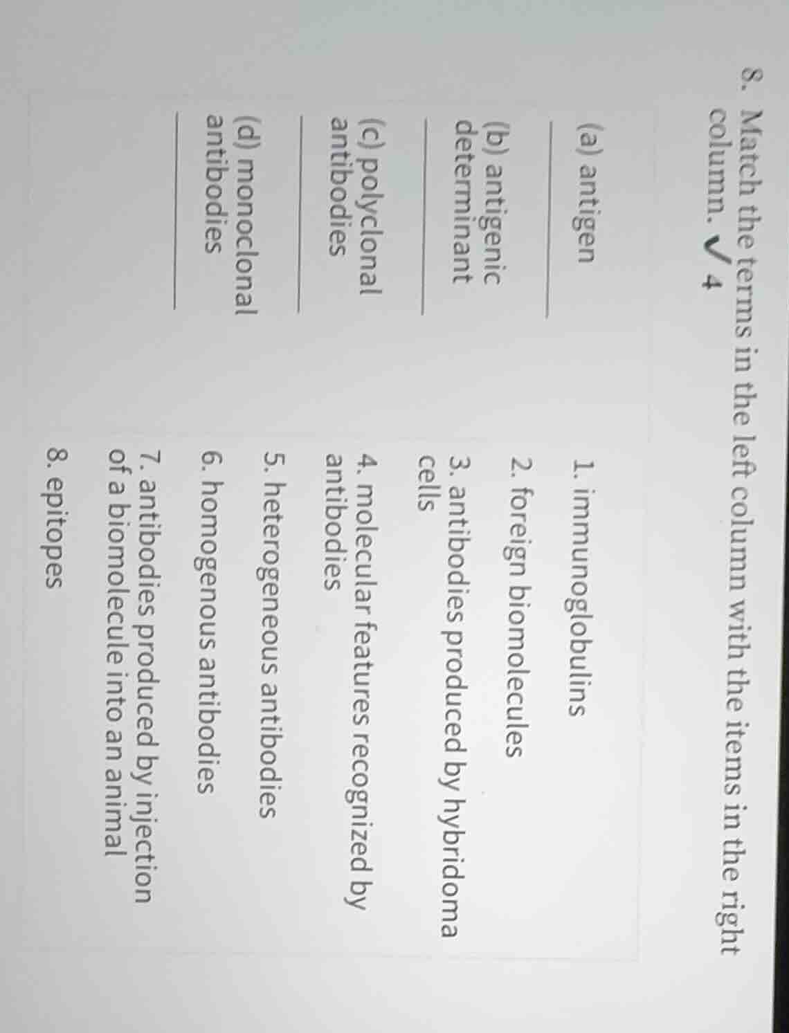 8. match the terms in the left column with the items in the right colum…
