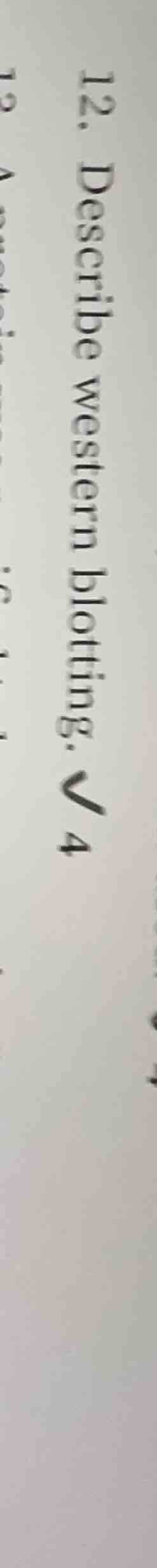 12. describe western blotting. √ 4