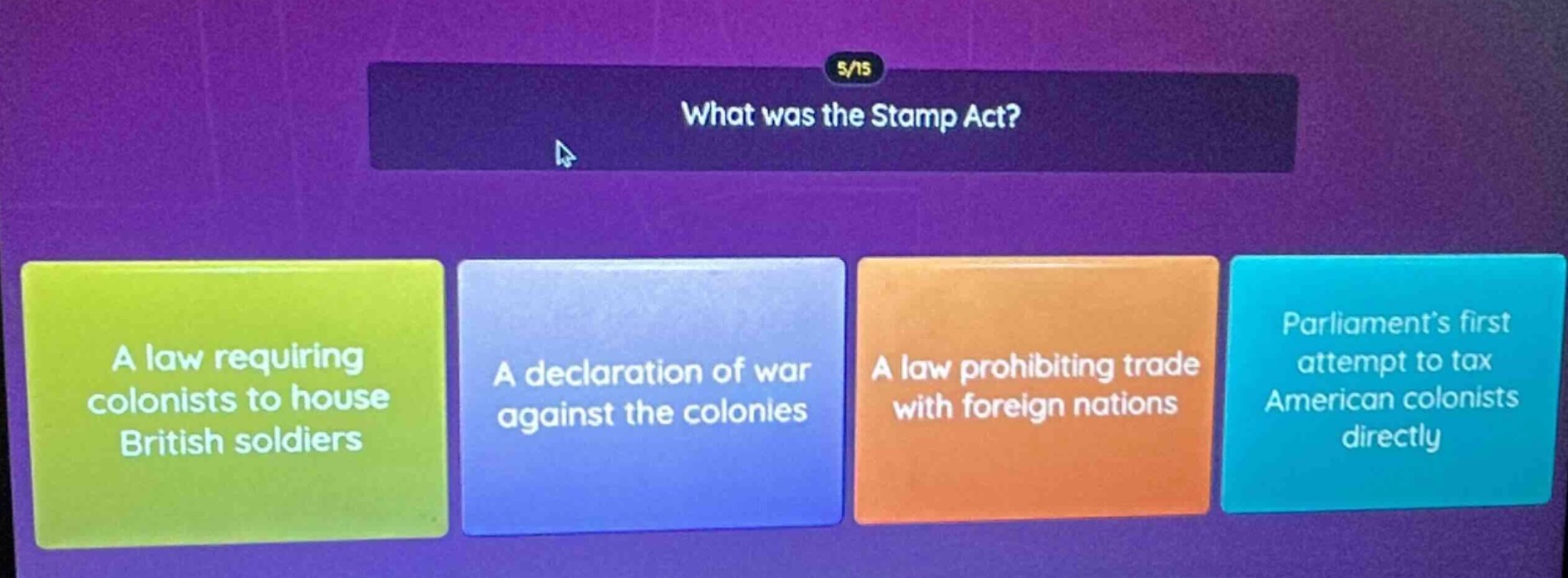 what was the stamp act? a law requiring colonists to house british sold…