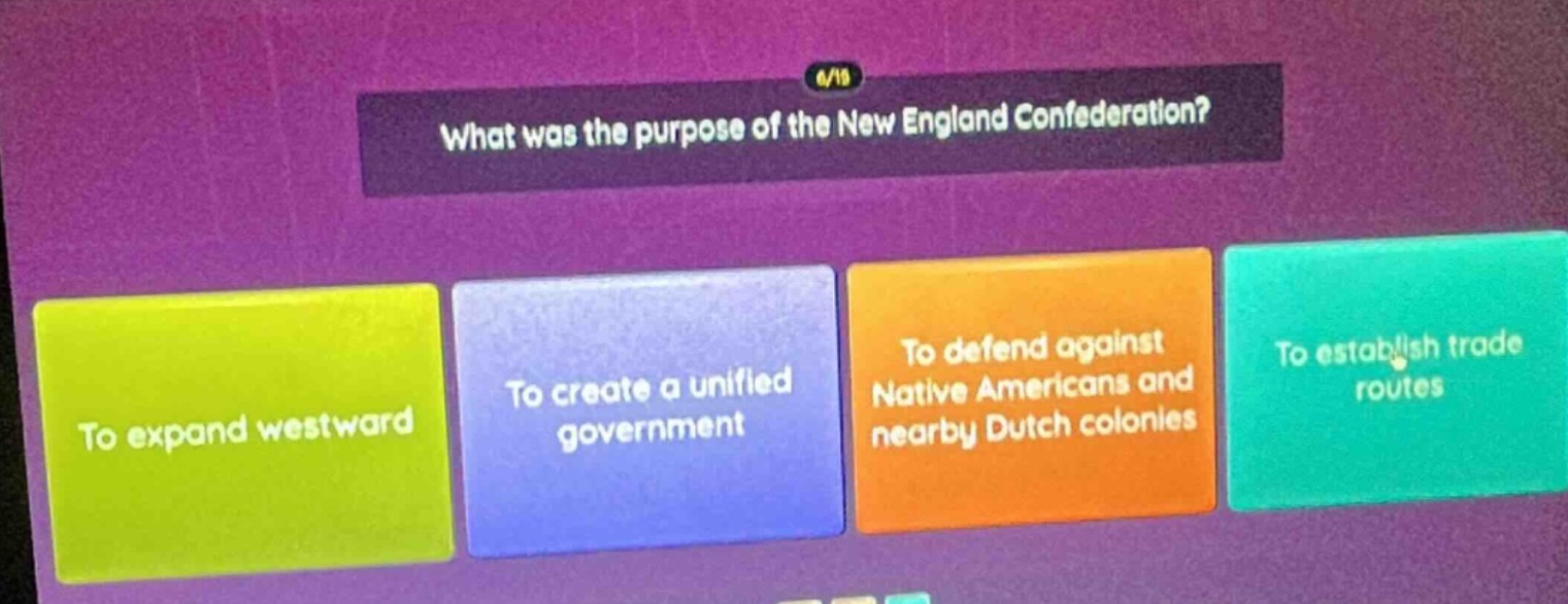 what was the purpose of the new england confederation? to expand westwa…