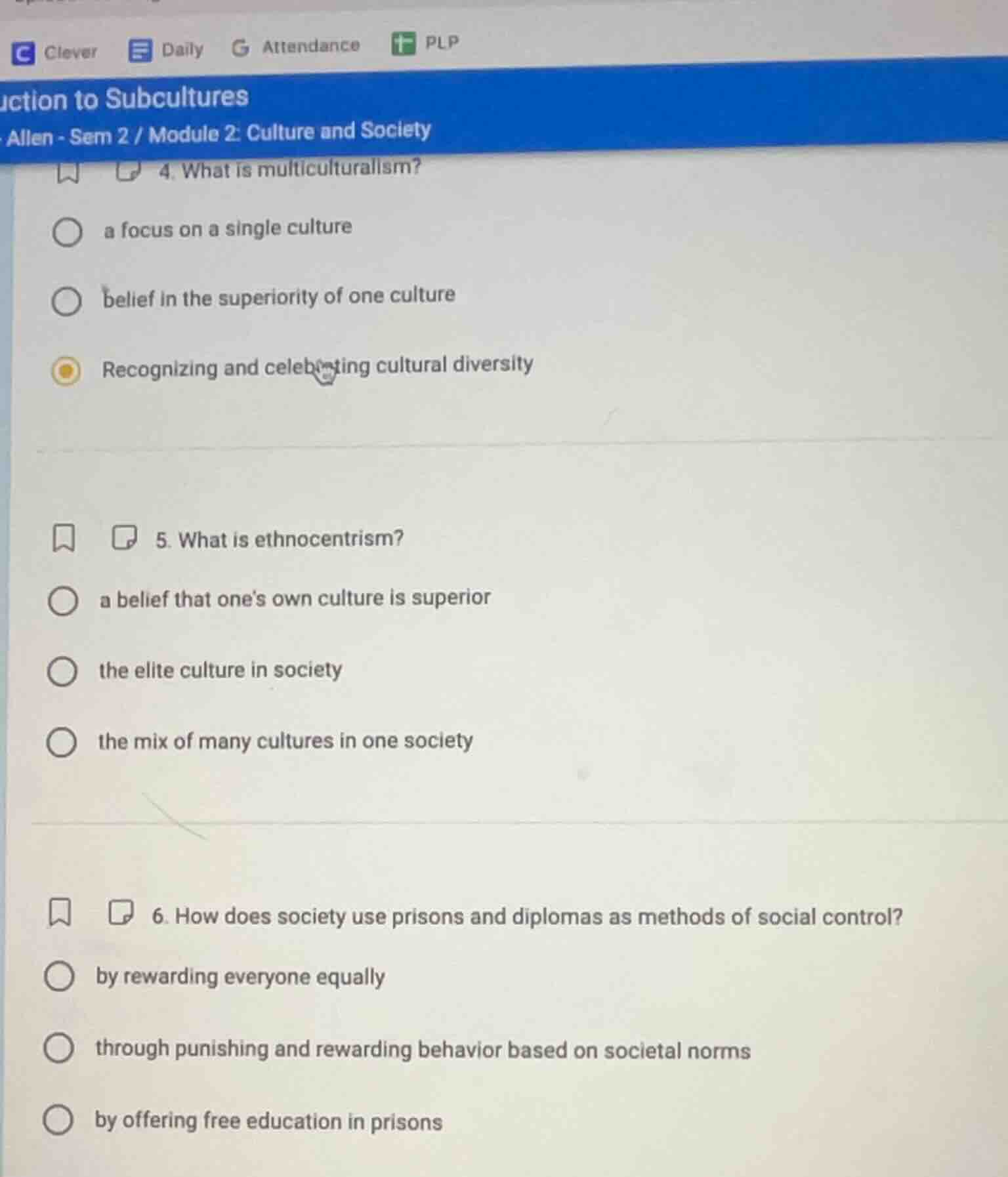 uction to subcultures allen - sem 2 / module 2: culture and society 4. …