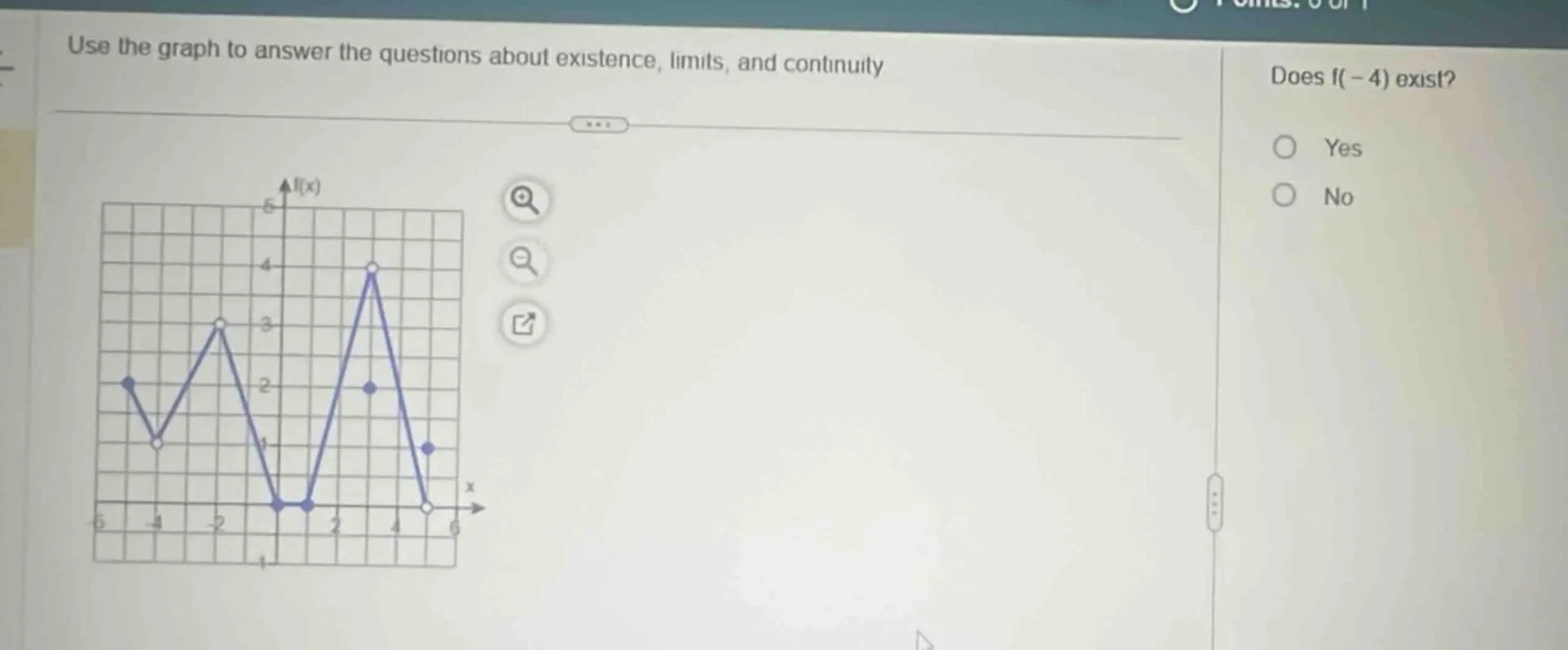 use the graph to answer the questions about existence, limits, and cont…