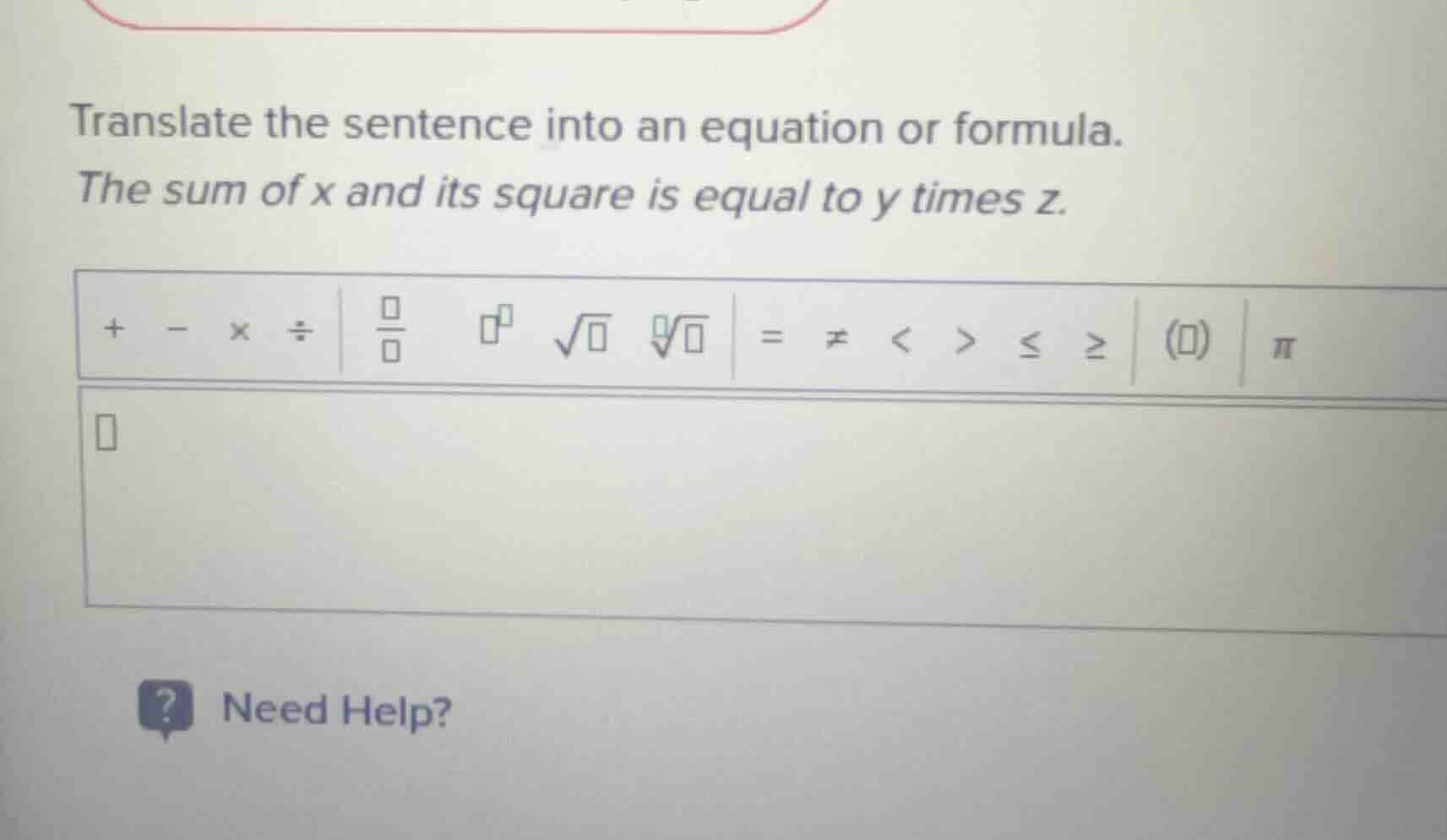 translate the sentence into an equation or formula. the sum of x and it…