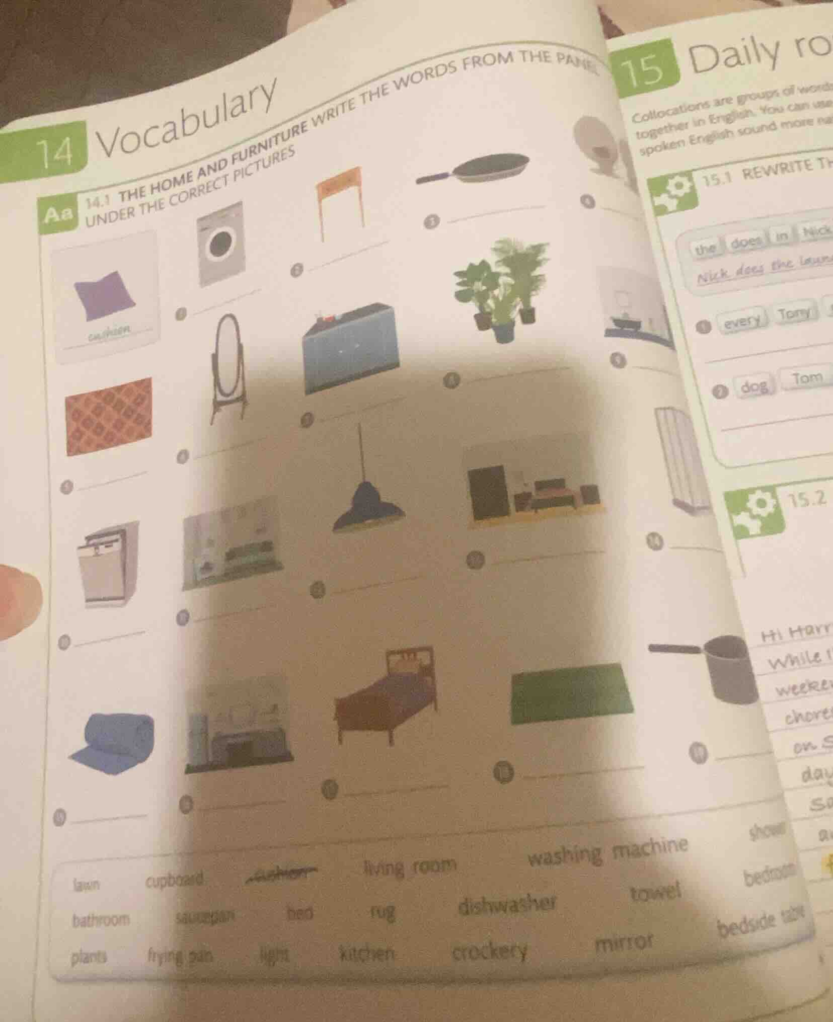 14 vocabulary aa 14.1 the home and furniture write the words from the p…