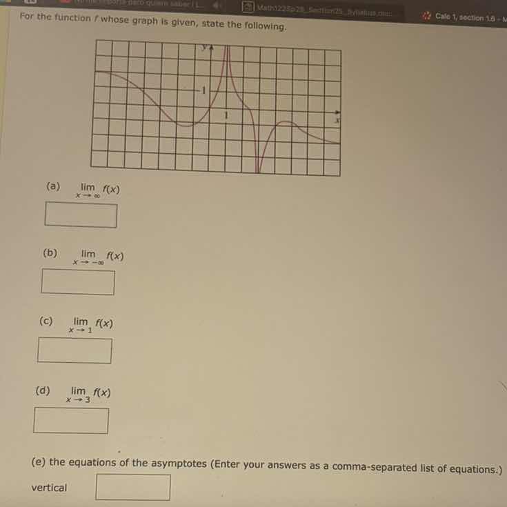for the function ( f ) whose graph is given, state the following. (a) (…