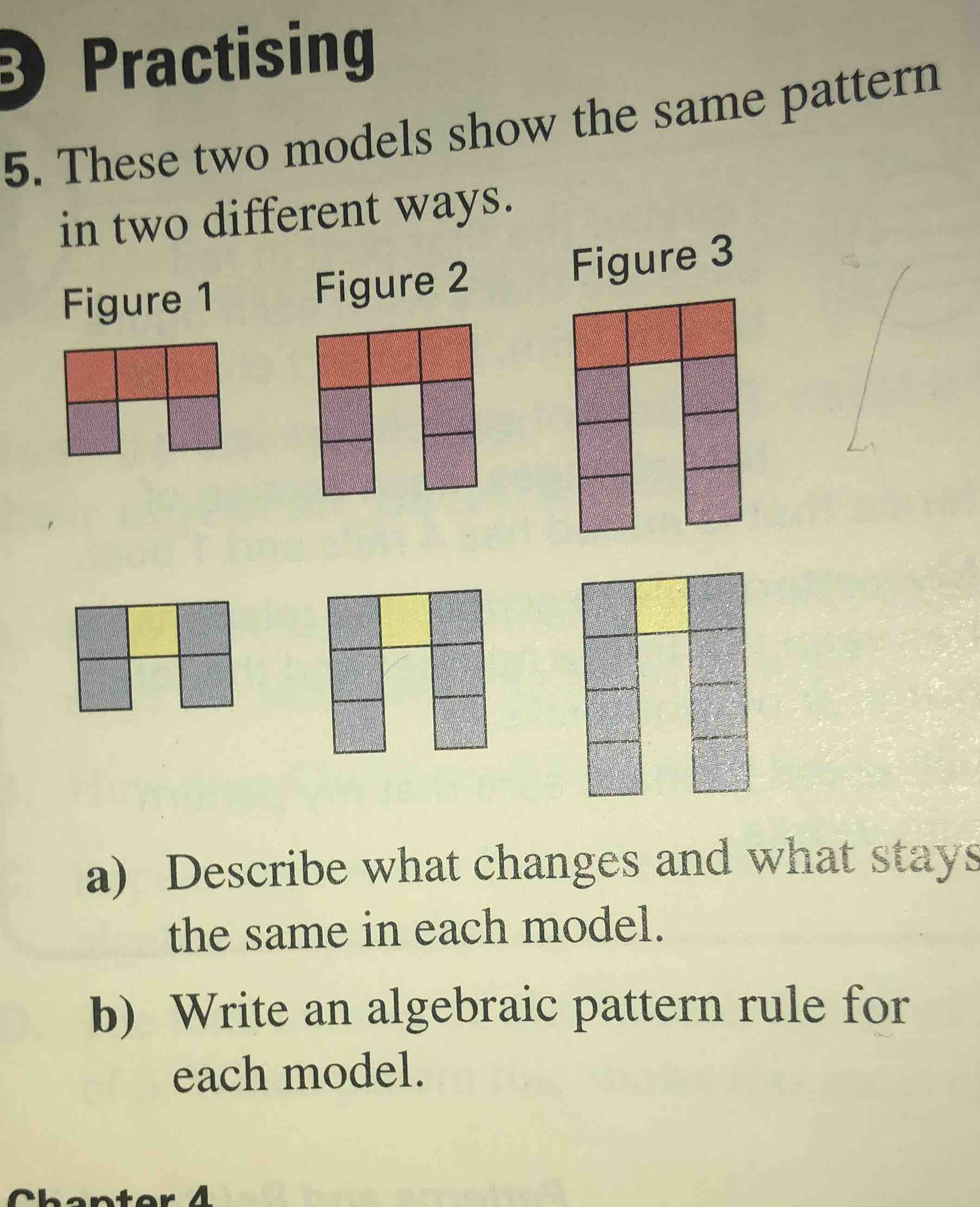 b practising 5. these two models show the same pattern in two different…