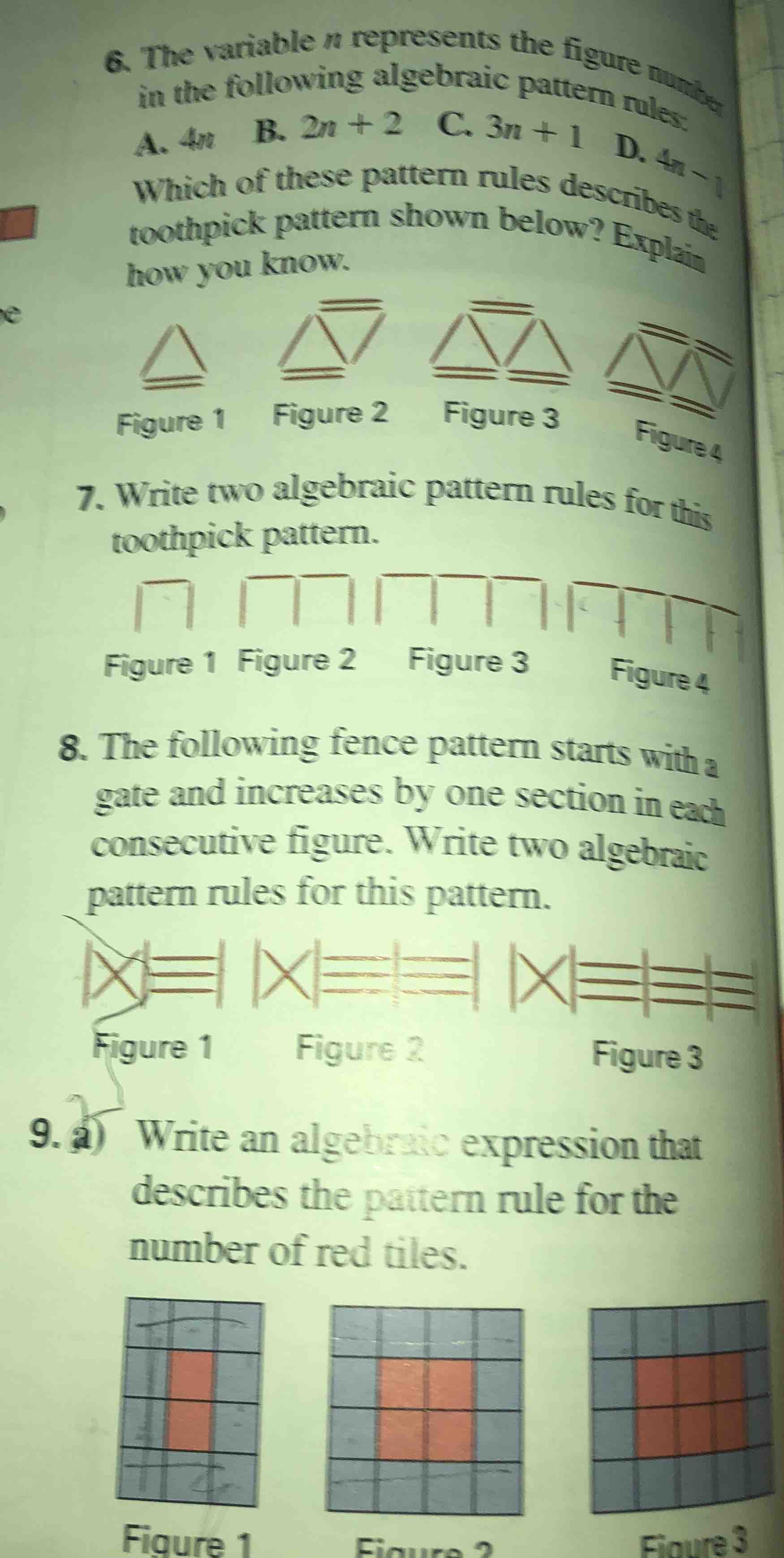 6. the variable ( n ) represents the figure number in the following alg…
