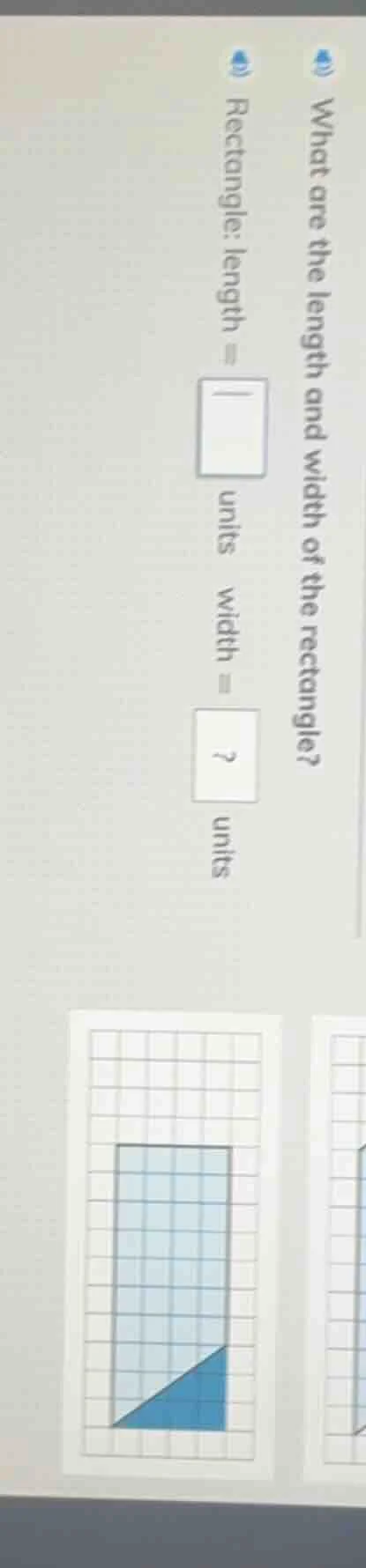 what are the length and width of the rectangle? rectangle: length = \\s…