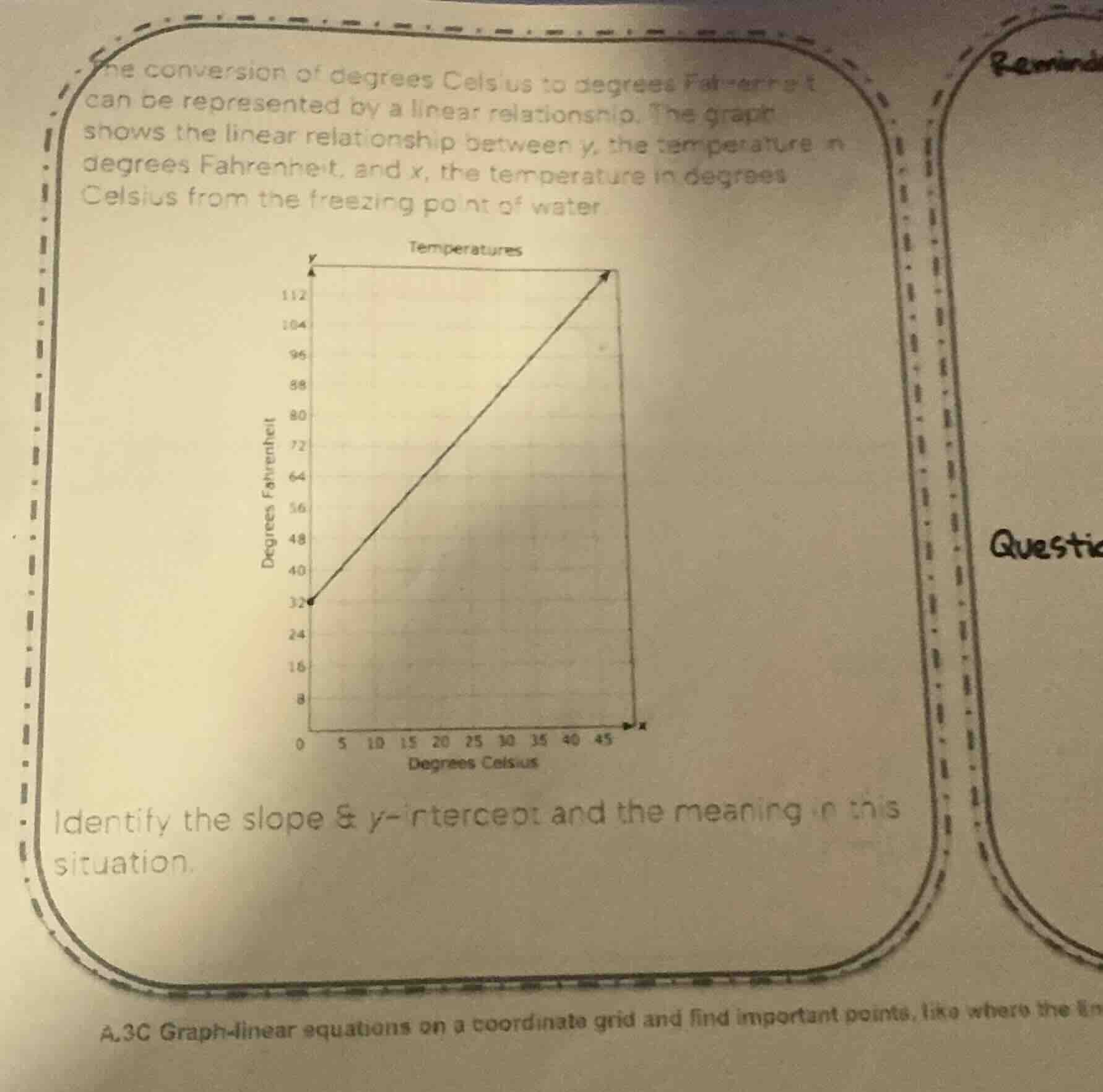 the conversion of degrees celsius to degrees fahrenheit can be represen…
