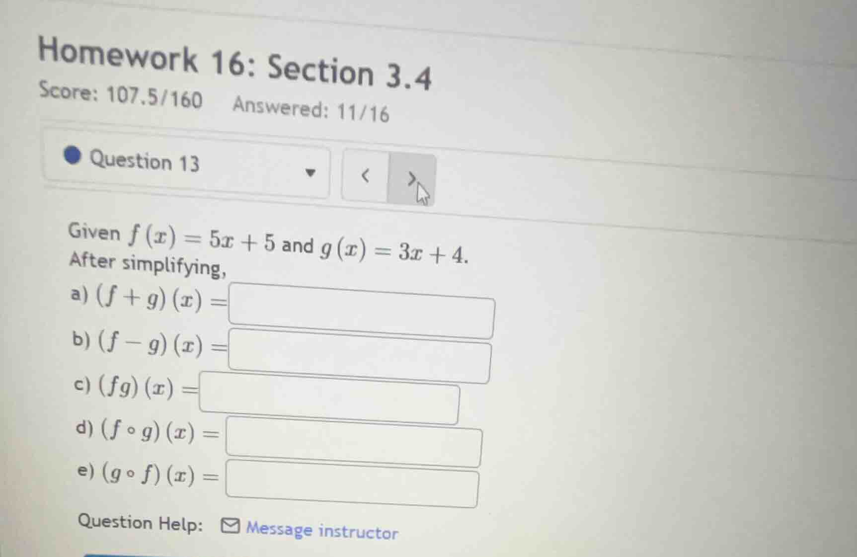 homework 16: section 3.4 score: 107.5/160 answered: 11/16 question 13 g…