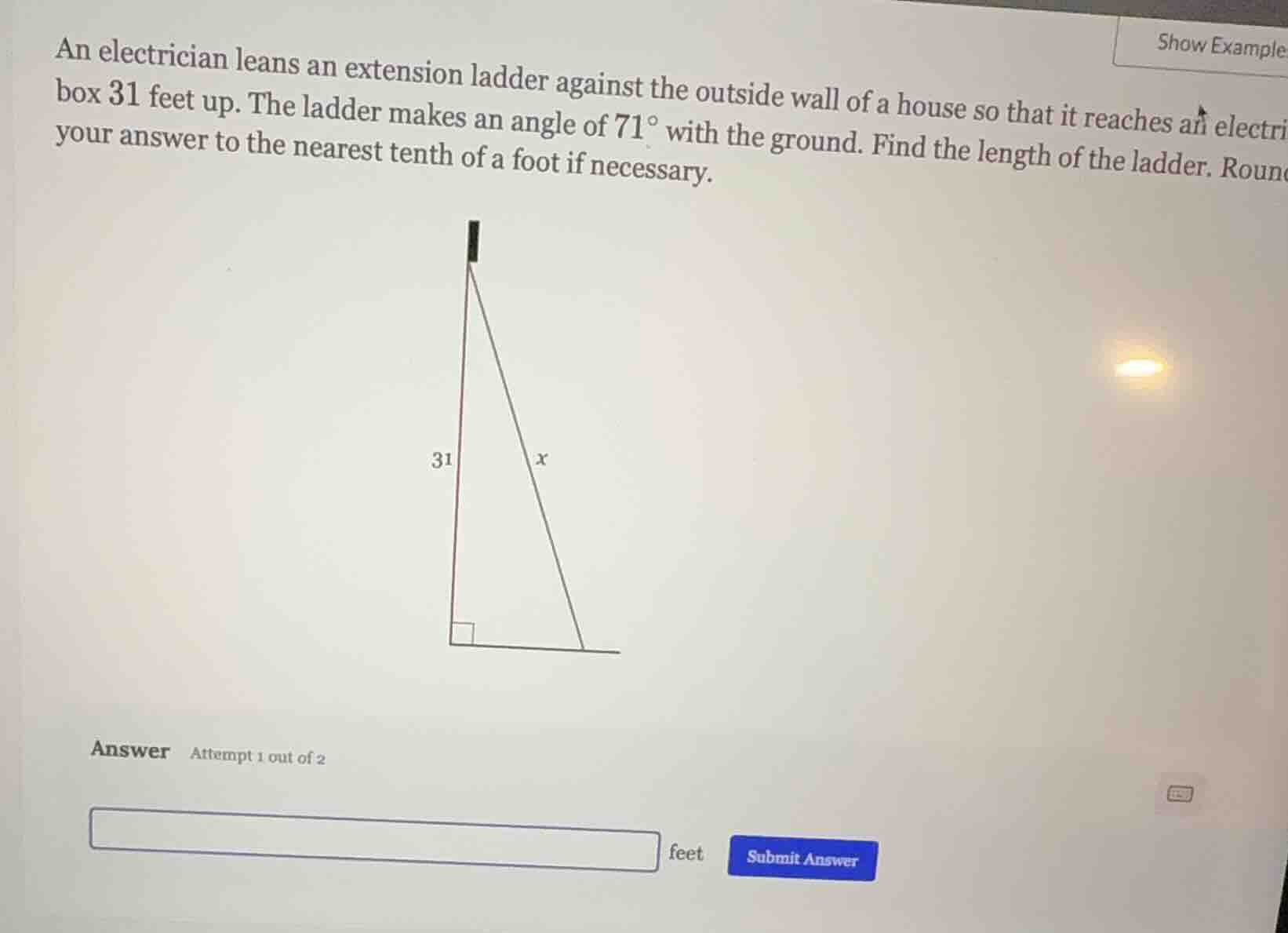 an electrician leans an extension ladder against the outside wall of a …