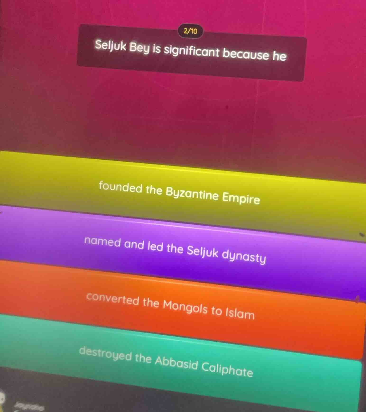 seljuk bey is significant because he founded the byzantine empire named…