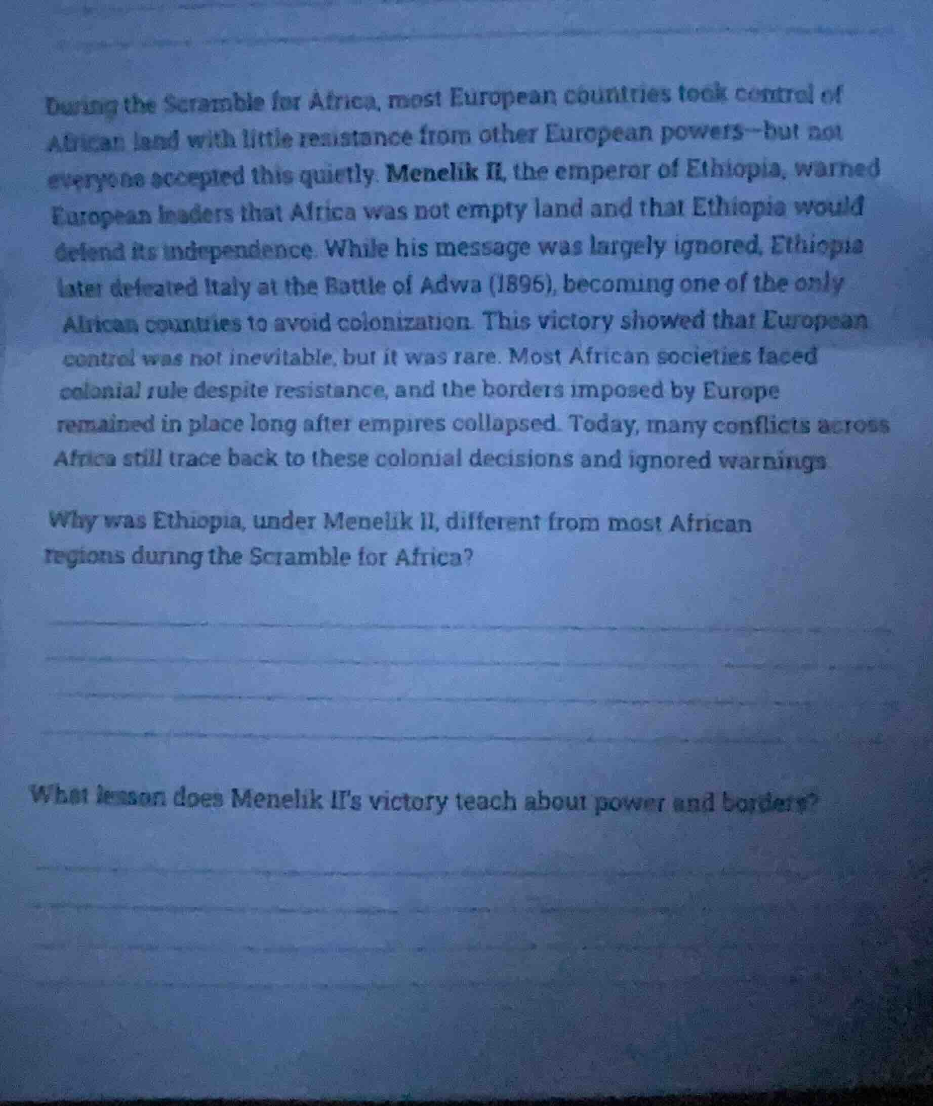 during the scramble for africa, most european countries took control of…