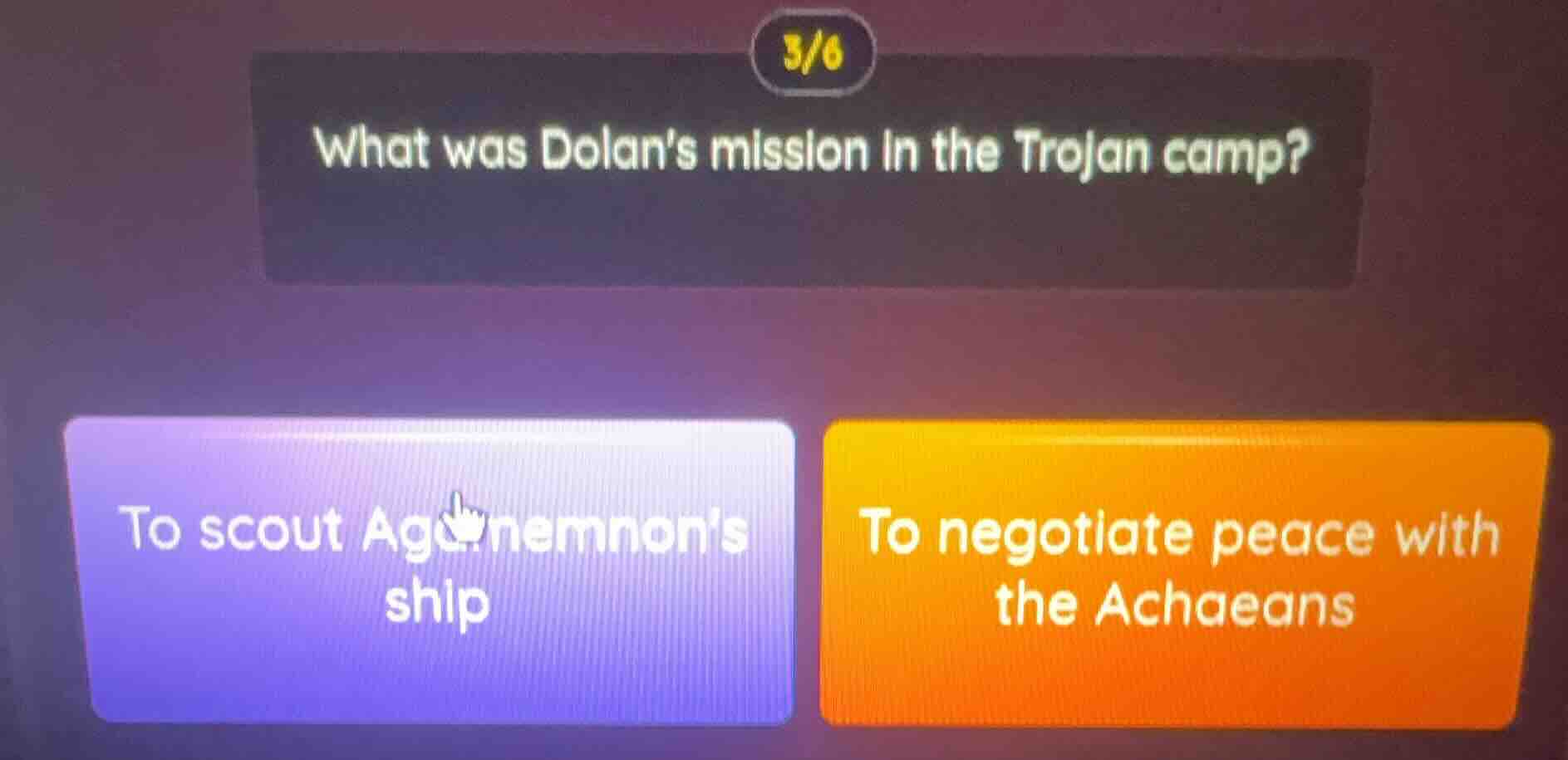 what was dolans mission in the trojan camp? to scout agamemnons ship; t…