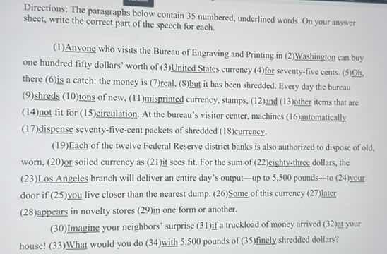 directions: the paragraphs below contain 35 numbered, underlined words.…