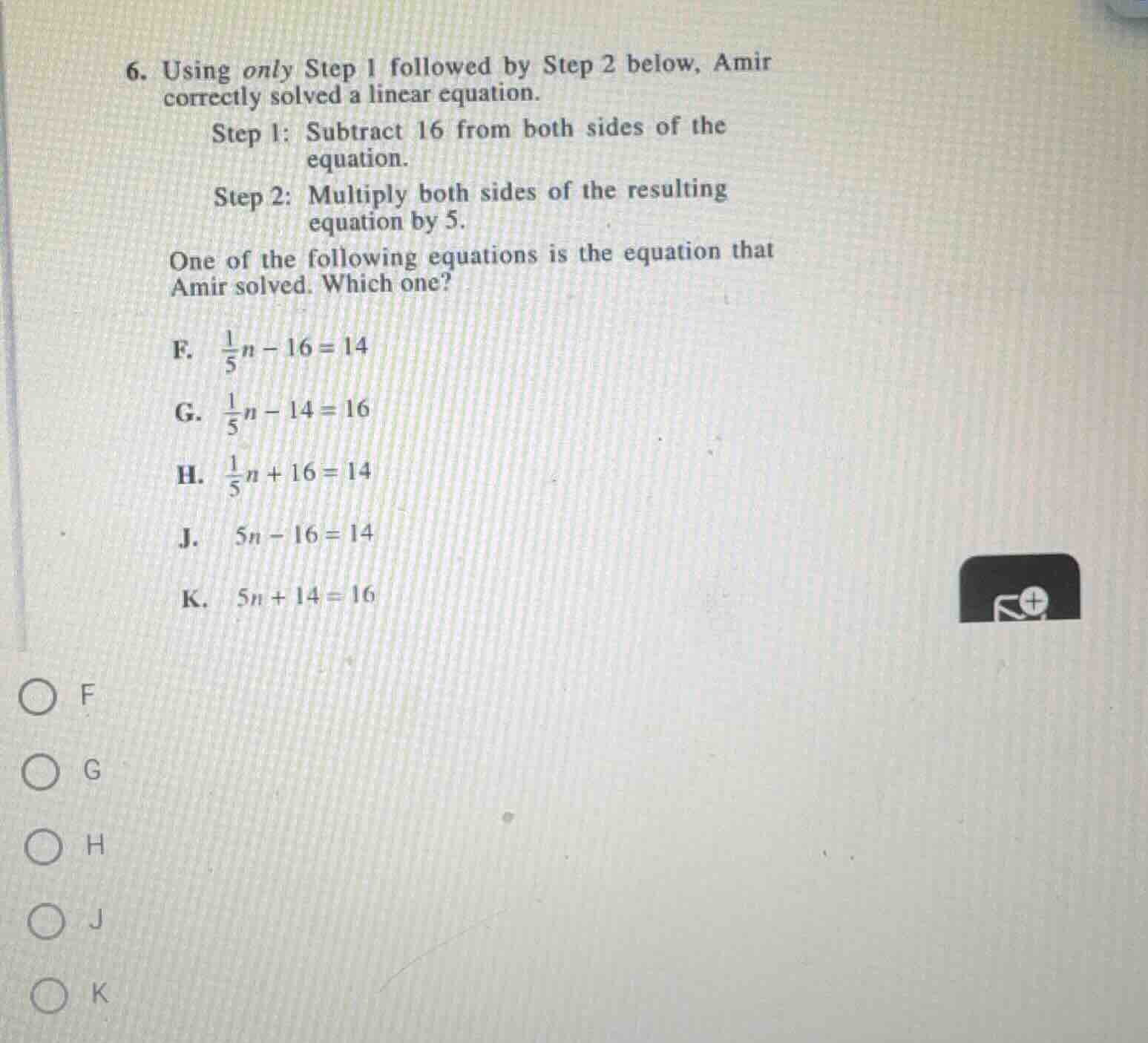 6. using only step 1 followed by step 2 below, amir correctly solved a …