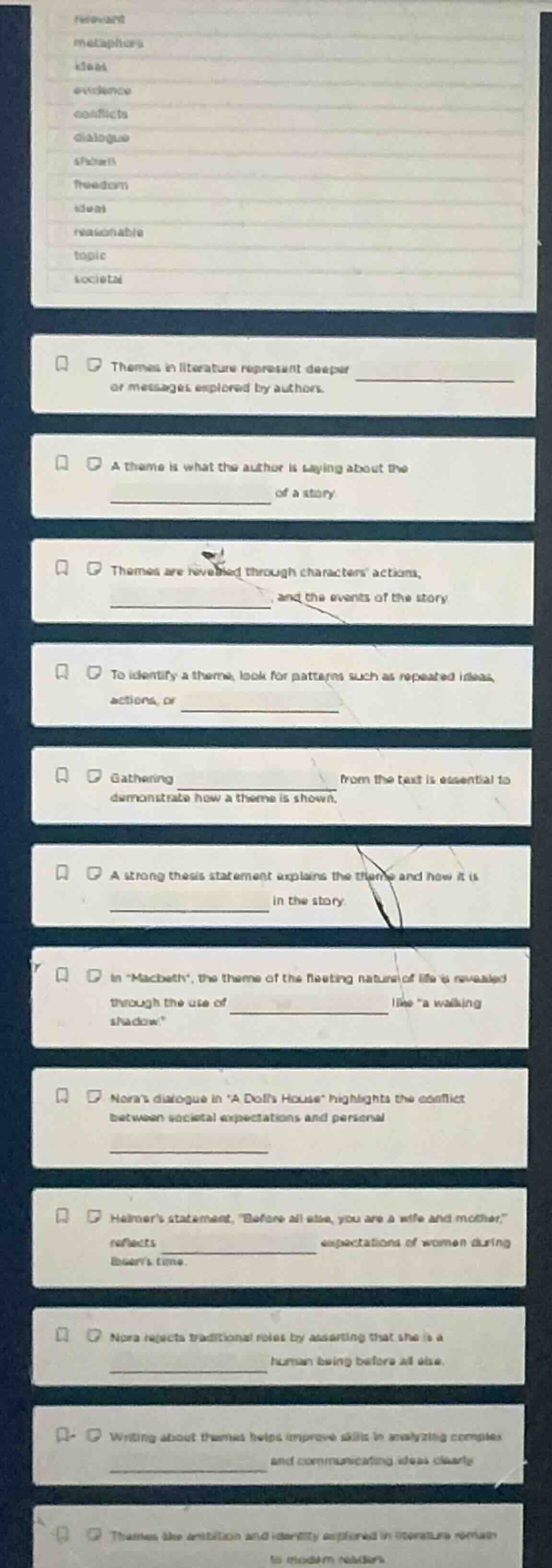 relevant metaphors ideal evidence conflicts dialogue speech freedom ide…