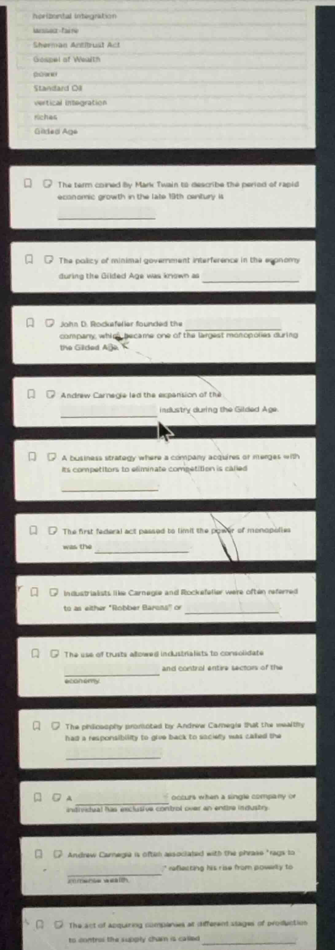 the term coined by mark twain to describe the period of rapid economic …