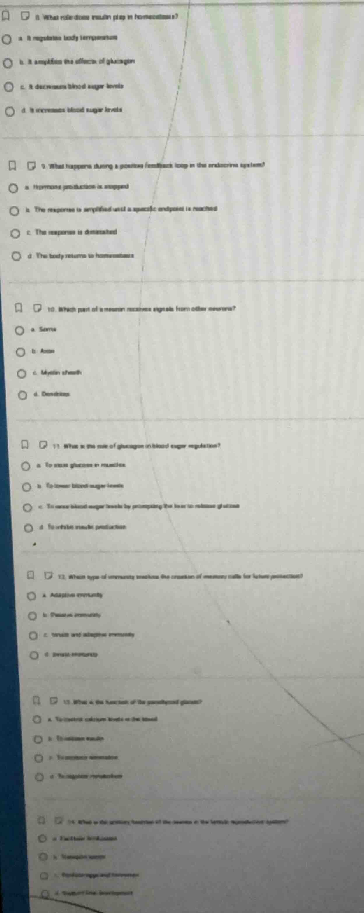 8. what role does insulin play in homeostasis? a. it regulates body tem…
