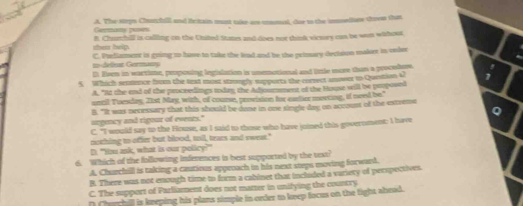 a. the steps churchill and britain must take are unusual, due to the im…