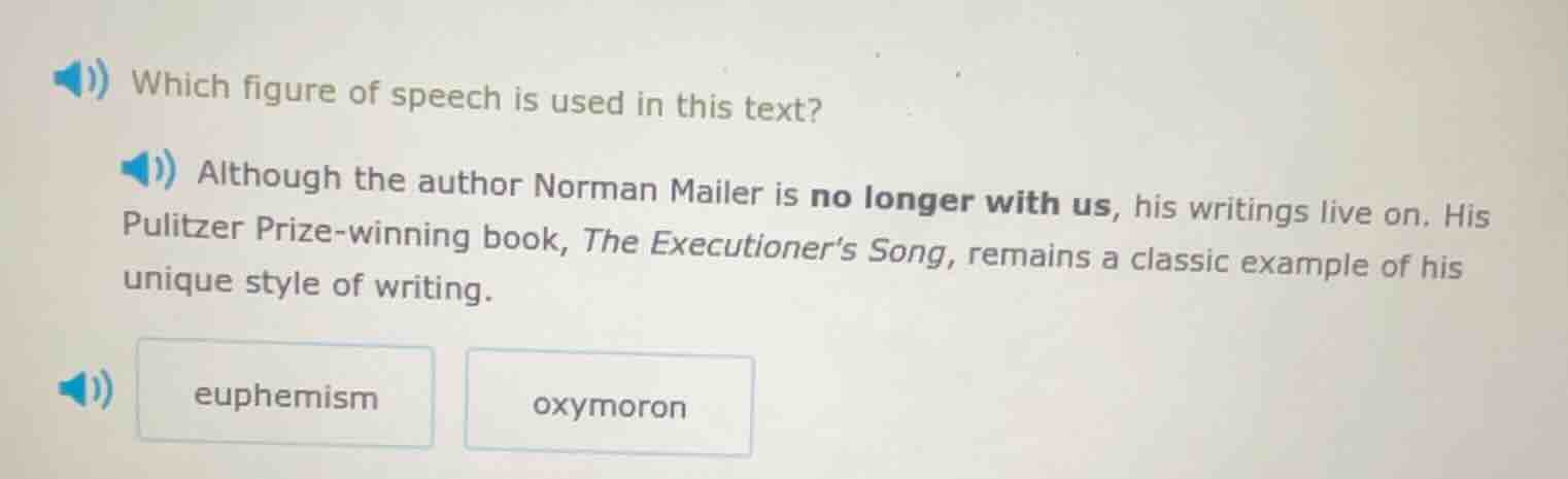 which figure of speech is used in this text? although the author norman…