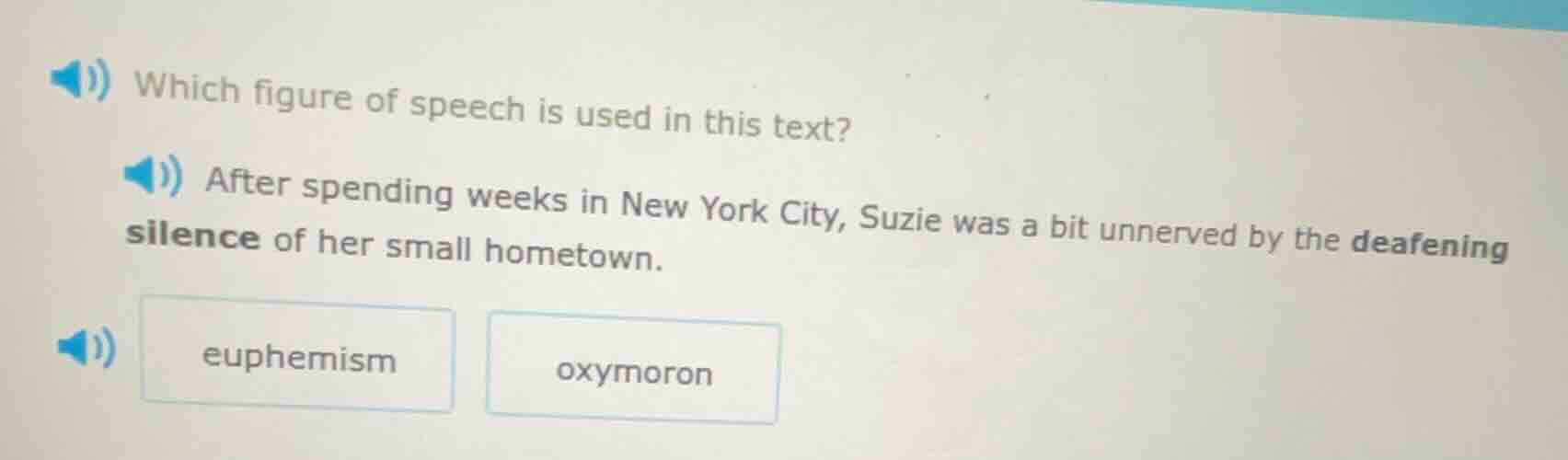 which figure of speech is used in this text? after spending weeks in ne…