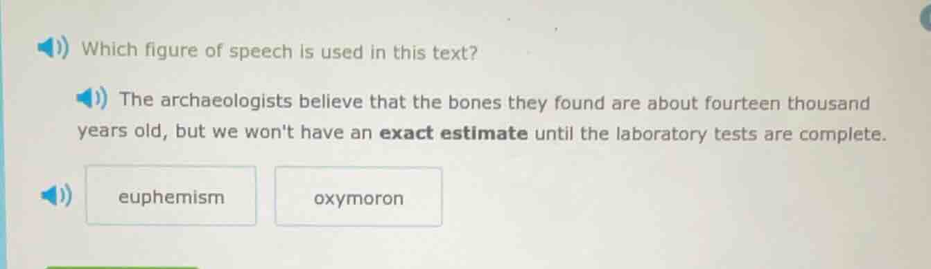 which figure of speech is used in this text? the archaeologists believe…