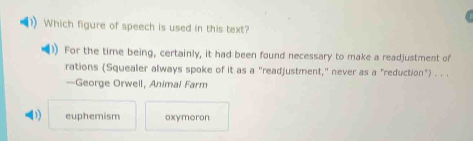 which figure of speech is used in this text? for the time being, certai…