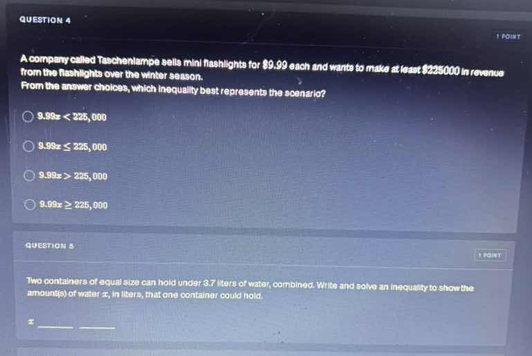 question 4 1 point a company called taschenlampe sells mini flashlights…