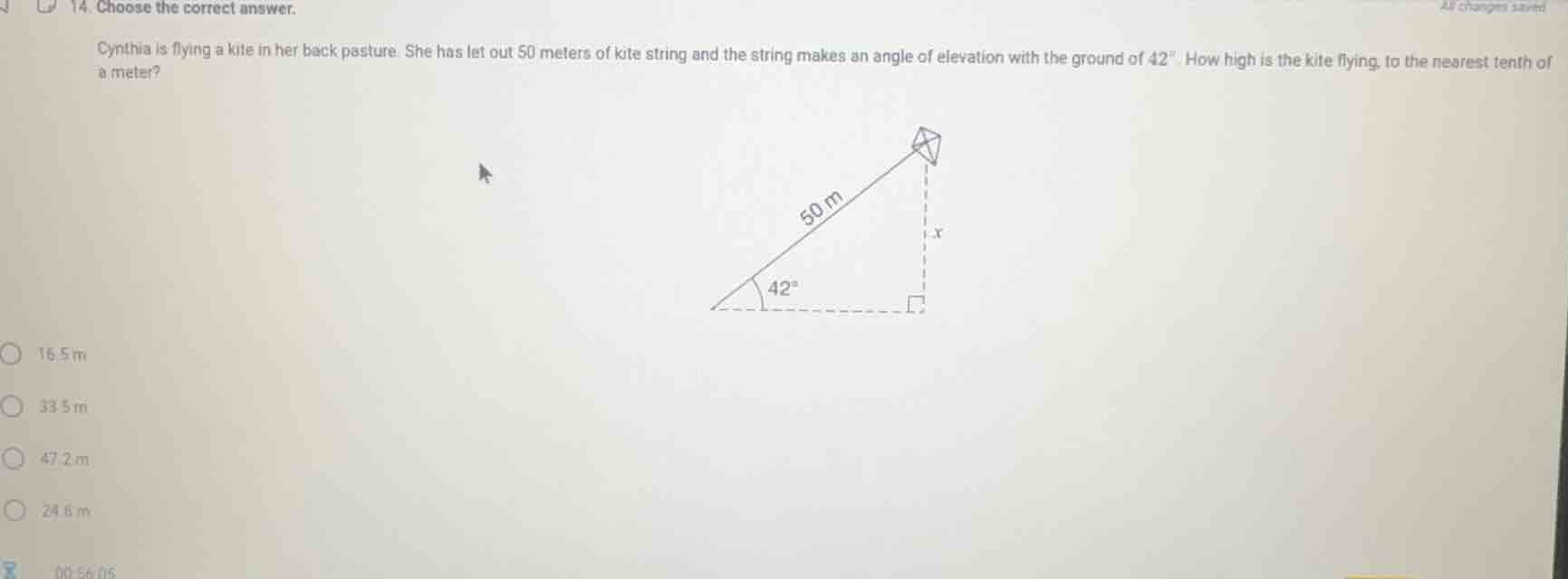 14. choose the correct answer. cynthia is flying a kite in her back pas…