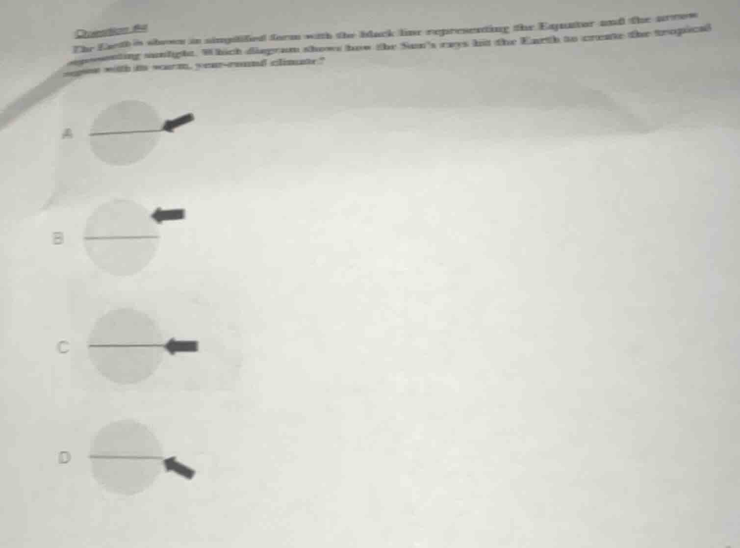 question 46 the earth is shown in simplified form with the black line r…
