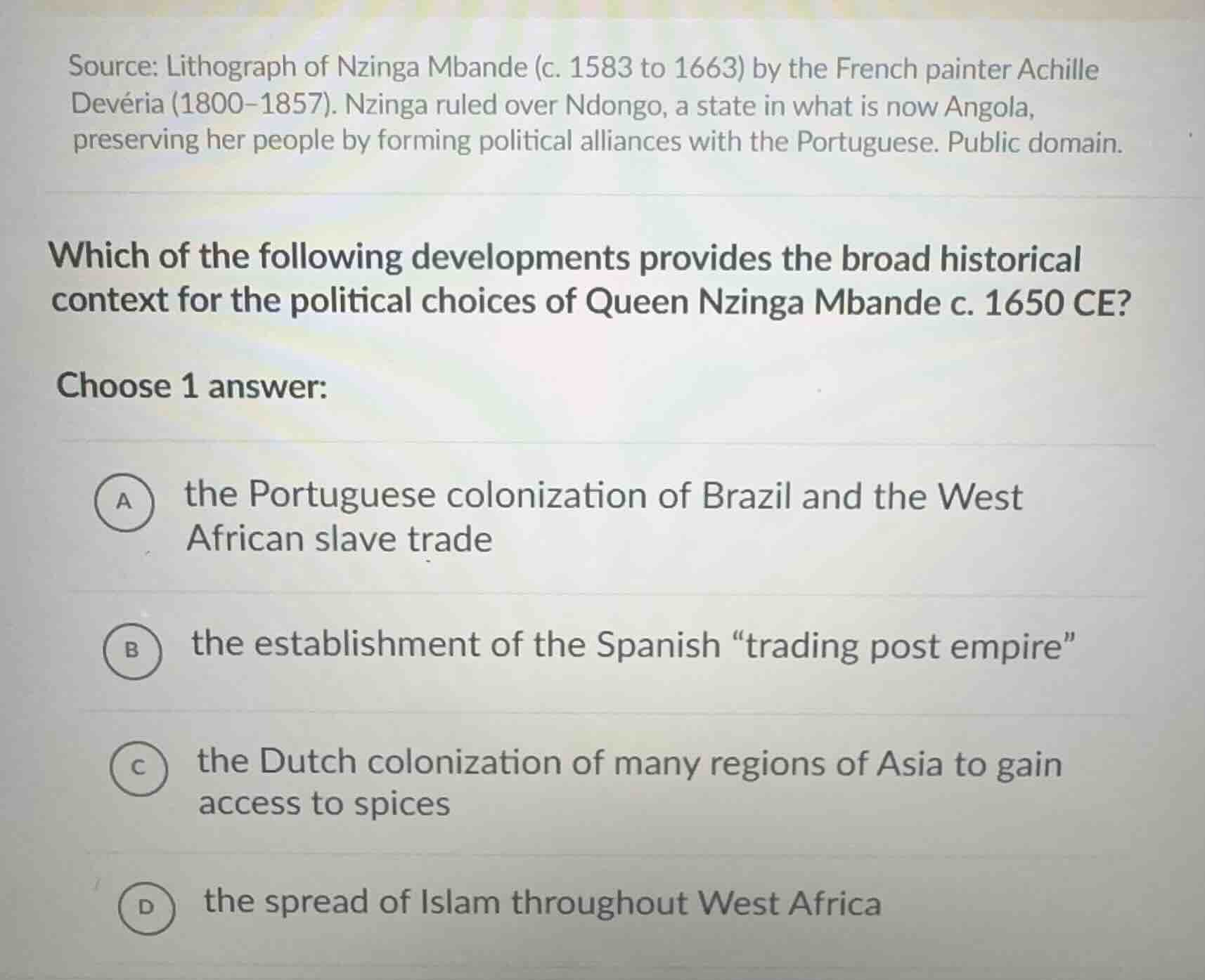 source: lithograph of nzinga mbande (c. 1583 to 1663) by the french pai…