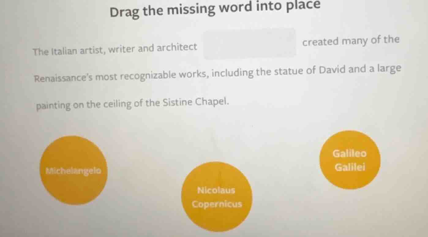 drag the missing word into place the italian artist, writer and archite…