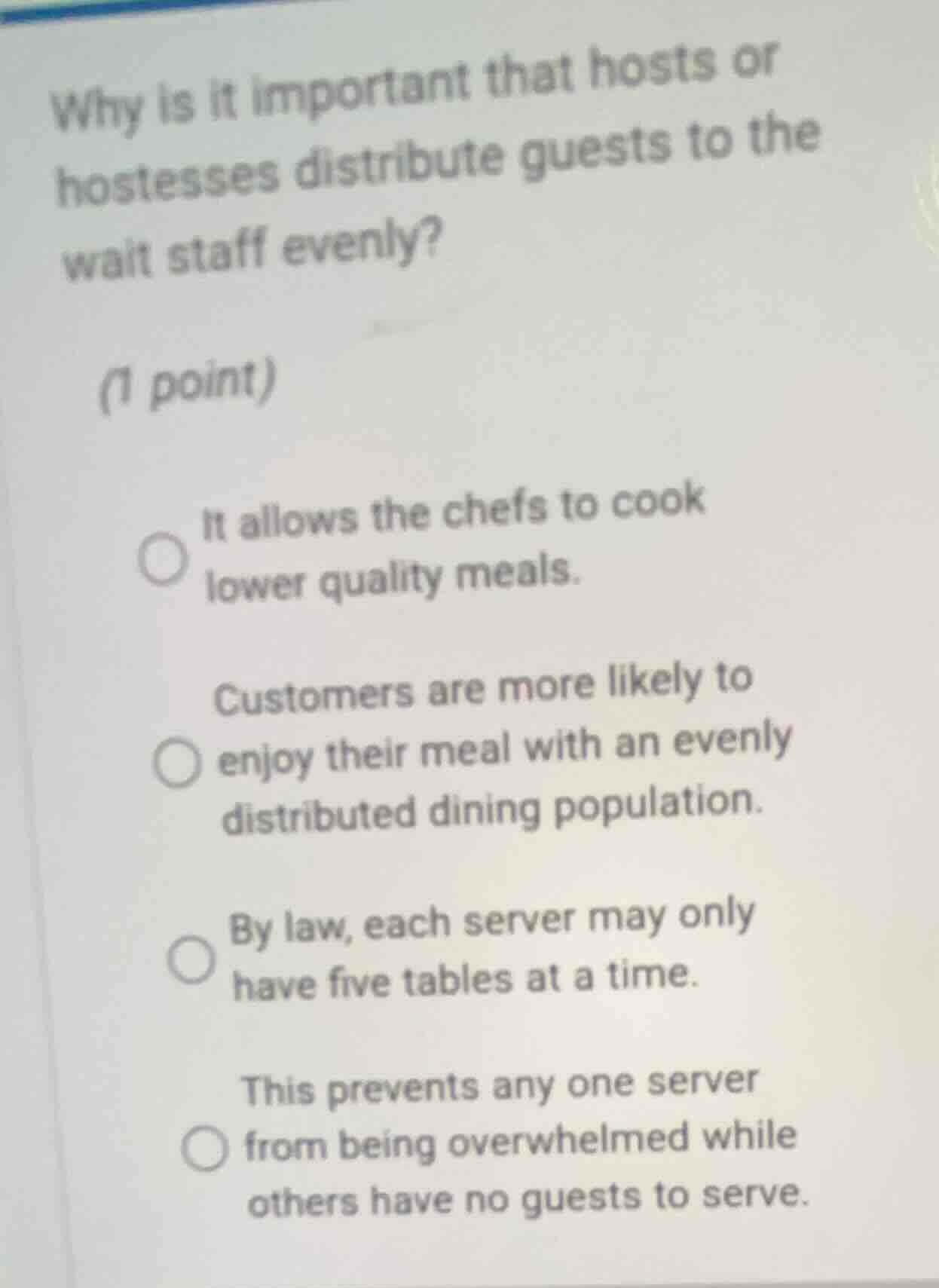 why is it important that hosts or hostesses distribute guests to the wa…