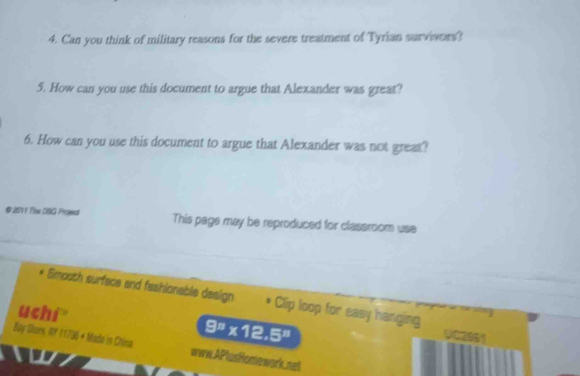 4. can you think of military reasons for the severe treatment of tyrian…