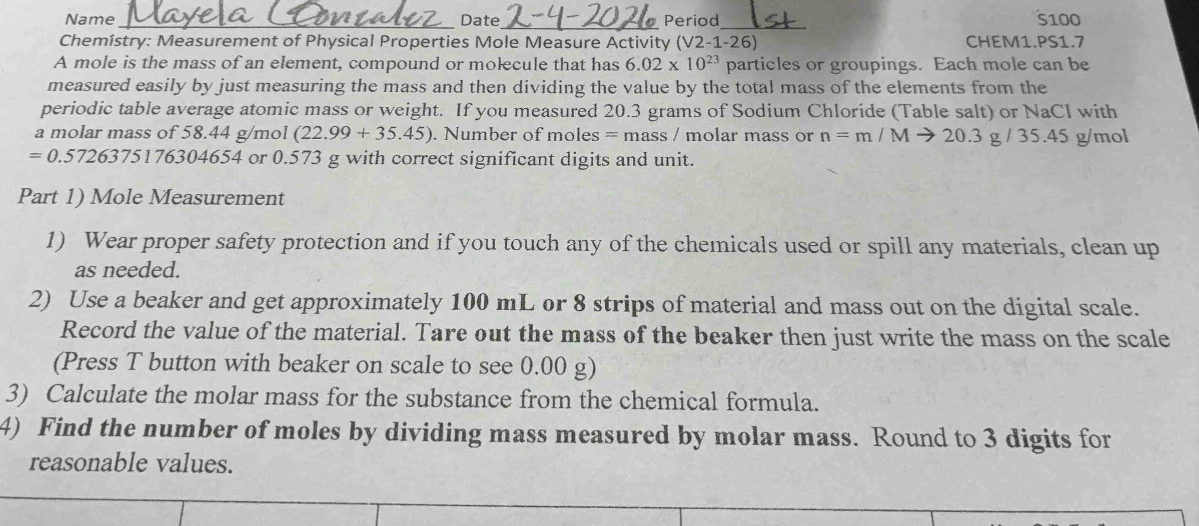 name mayela conzalez date 2-4-2026 period 1st $100 chemistry: measureme…