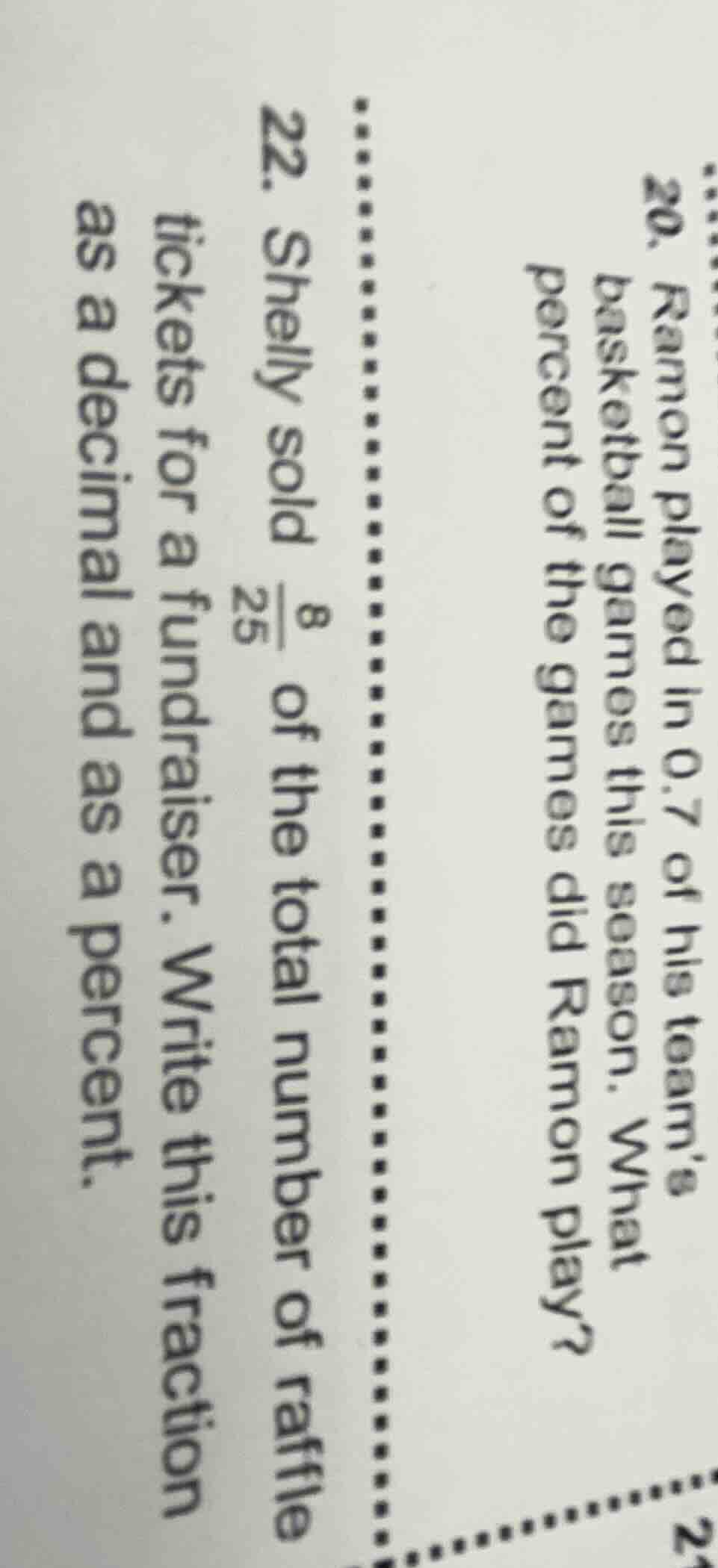 20. rannon played in 0.7 of his teams basketball games this season. wha…