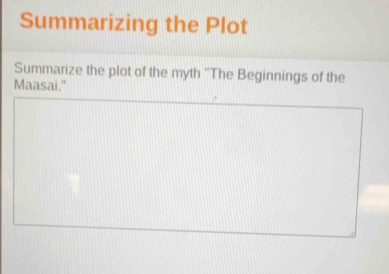 summarizing the plot summarize the plot of the myth \the beginnings of …