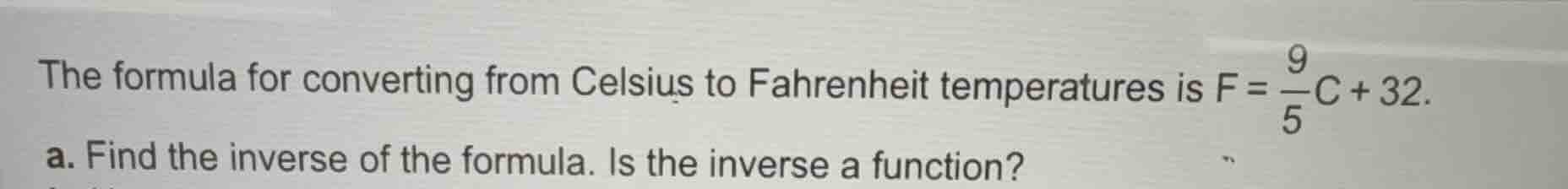 the formula for converting from celsius to fahrenheit temperatures is $…