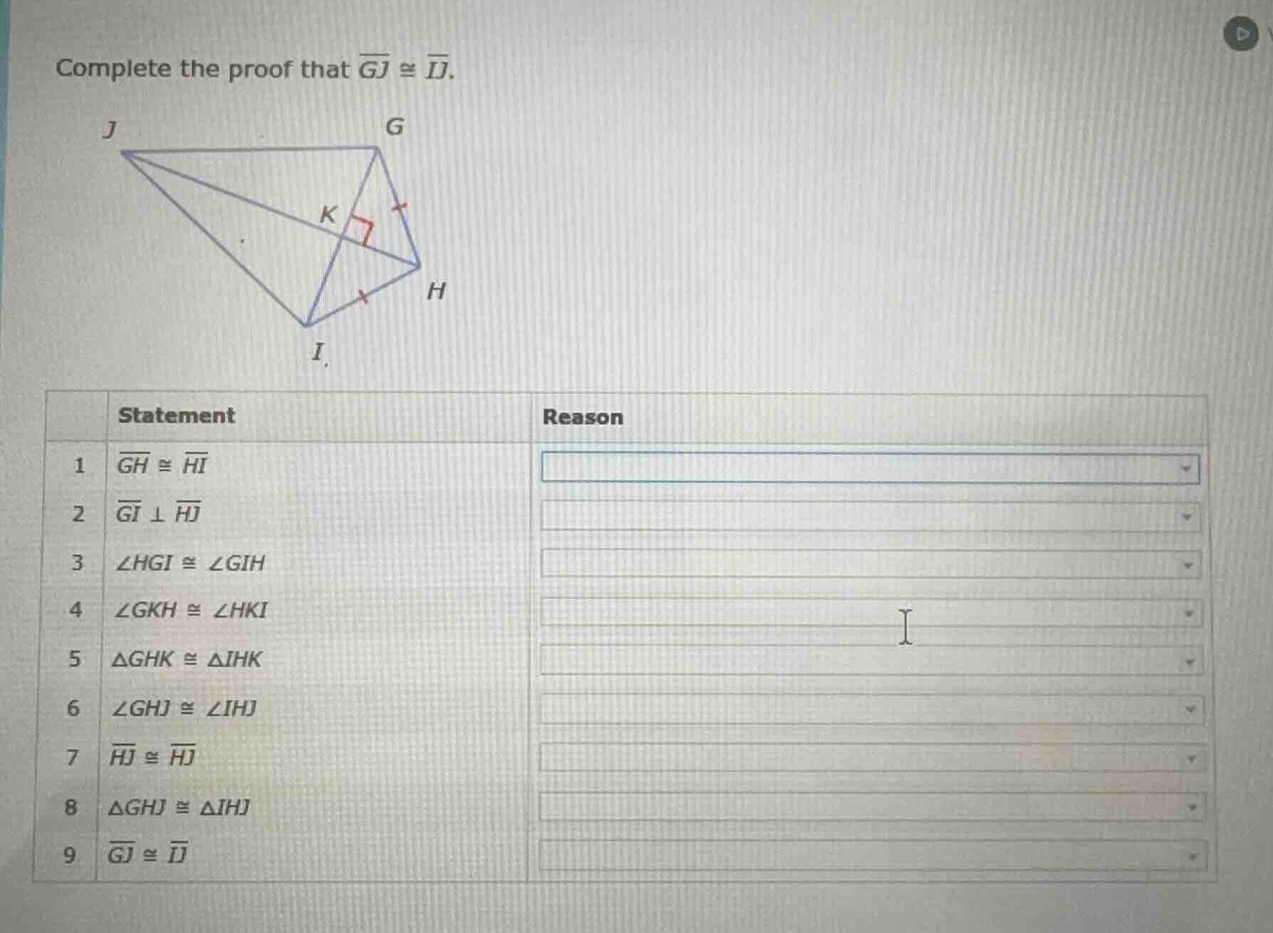 complete the proof that \\(\\overline{gj} \\cong \\overline{ij}\\). 1 \…