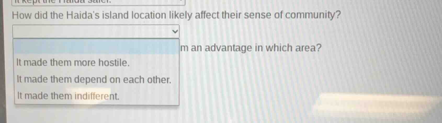 how did the haidas island location likely affect their sense of communi…