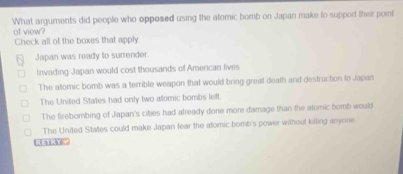 what arguments did people who opposed using the atomic bomb on japan ma…